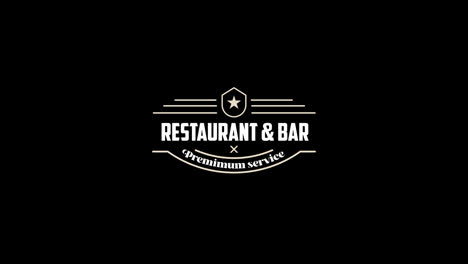 restaurant-and-bar-premium-service-word-animation-motion-graphic-video-with-Alpha-Channel,-transparent-background-use-for-website-banner,-coupon,-sale-promotion,-advertising,-marketing